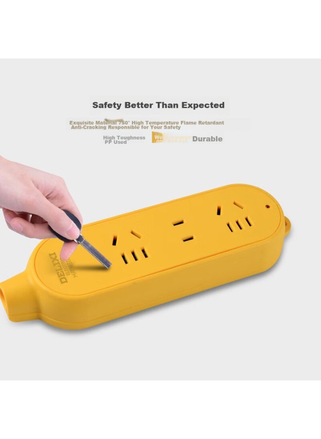 Delixi New National Standard Engineering Socket, 16a High-power Socket, Durable Engineering Power Strip, Power Strip, Extension Cord, Wireless C-a - Image 3