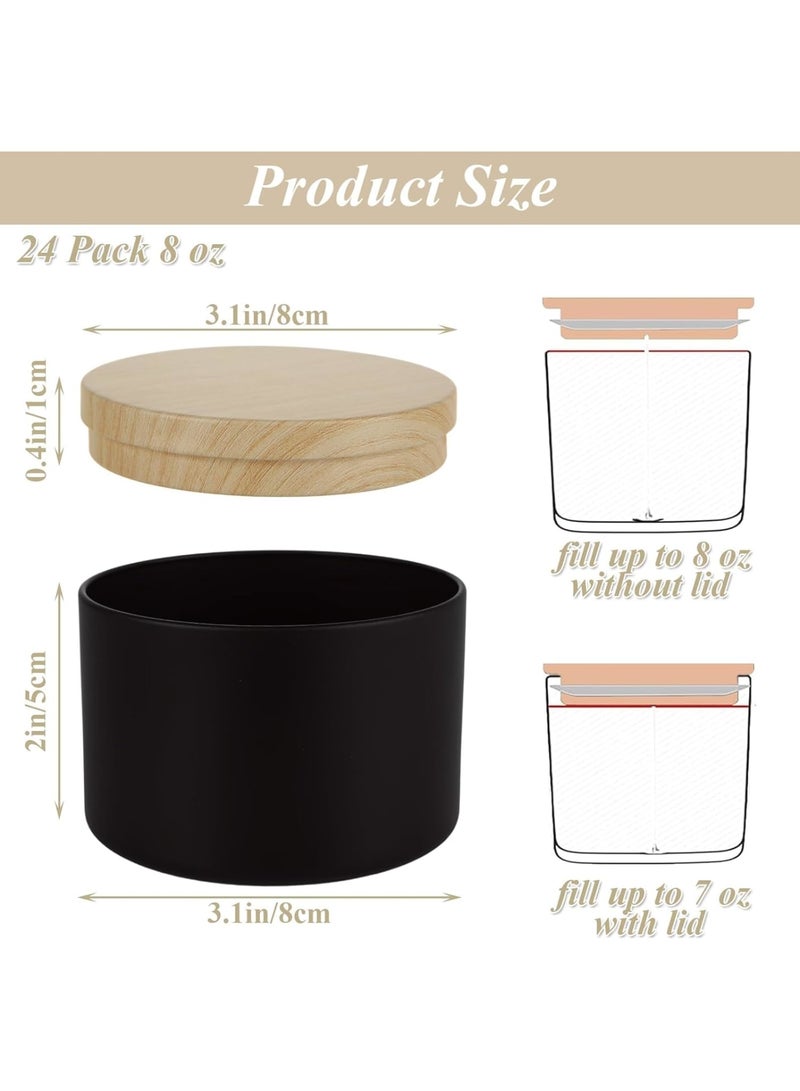 Zikra Candle Jars, 12 Pcs Candle Tins, 8oz Candle Making Kit, Containers Empty Tinplate Storage Candle Jars for DIY Candle Making, Candies, Gifts Treasures, Arts Crafts, Storage Candle Making Kits, Black