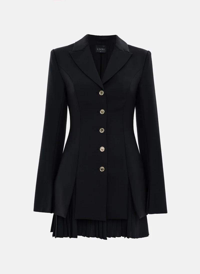 Lichi Mini fitted blazer dress with pleated skirt