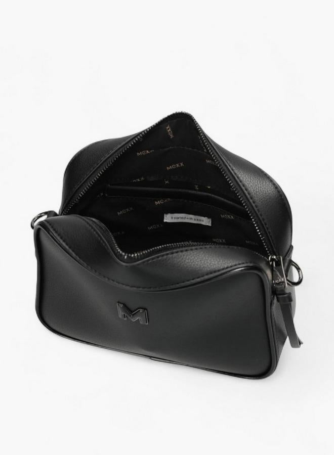 MEXX Solid Crossbody Bag with Printed Detachable Strap - Image 5