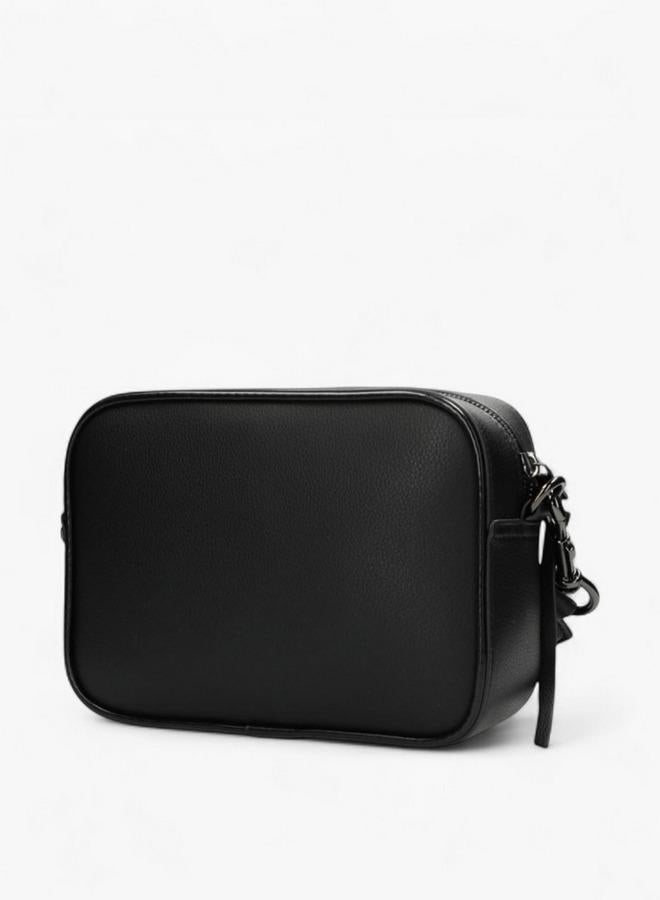 MEXX Solid Crossbody Bag with Printed Detachable Strap - Image 4