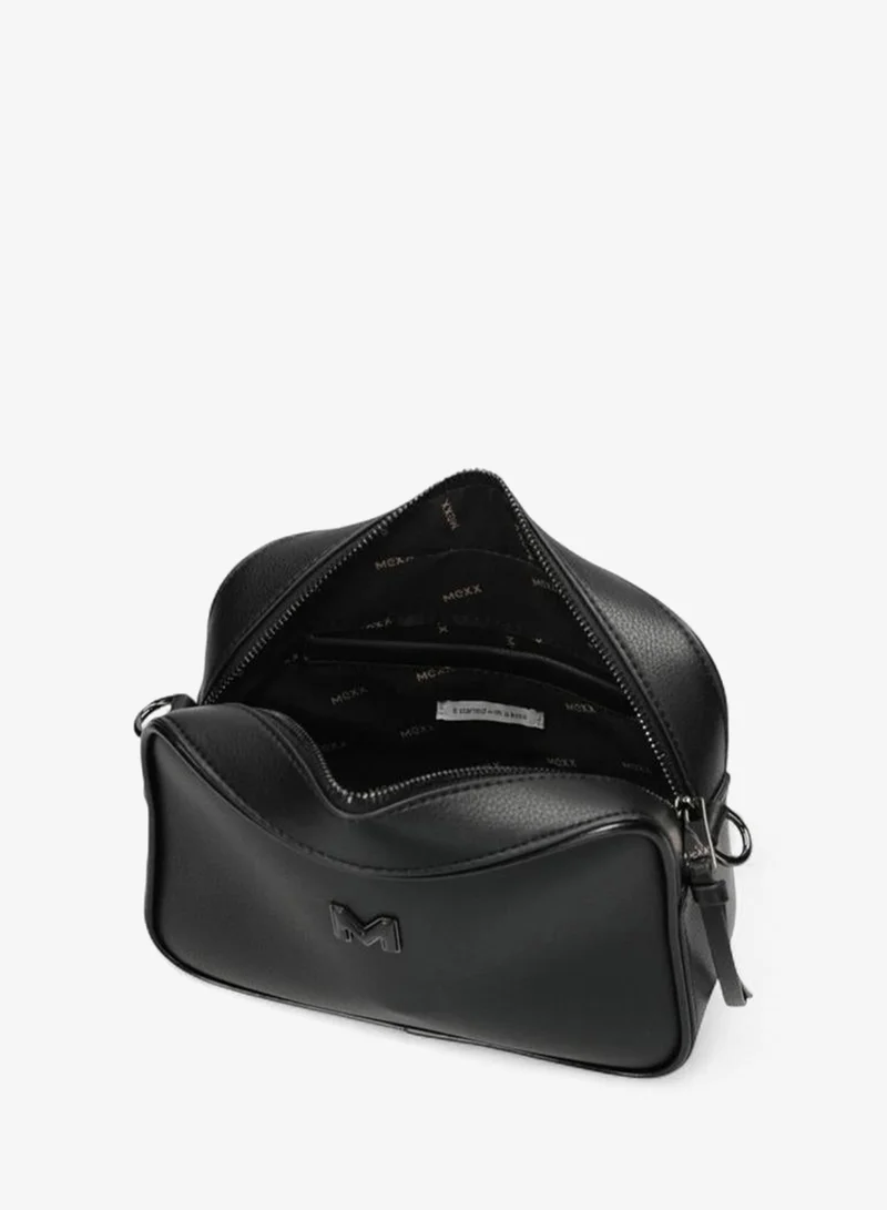 MEXX BLACK Solid Crossbody Bag with Printed Detachable Strap for Women | Best Price UAE