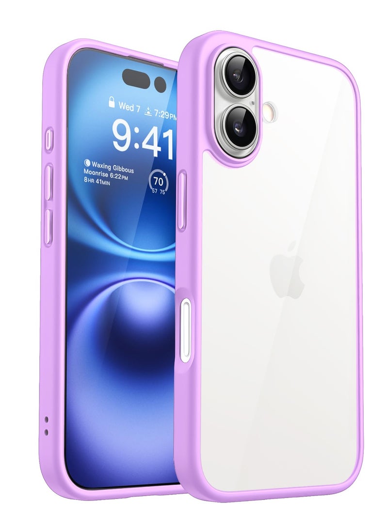 Generic - Case for iPhone 16 6.1-Inch, Shockproof Phone Bumper Cover, Solid Color Matte TPU Frame, Anti-Scratch Clear Back (Pink) - Image 1