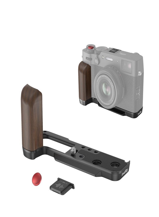 SmallRig L-Shape Mount Plate with Wooden Handle for FUJIFILM X100VI / X100V (Black) 4805 - Image 1