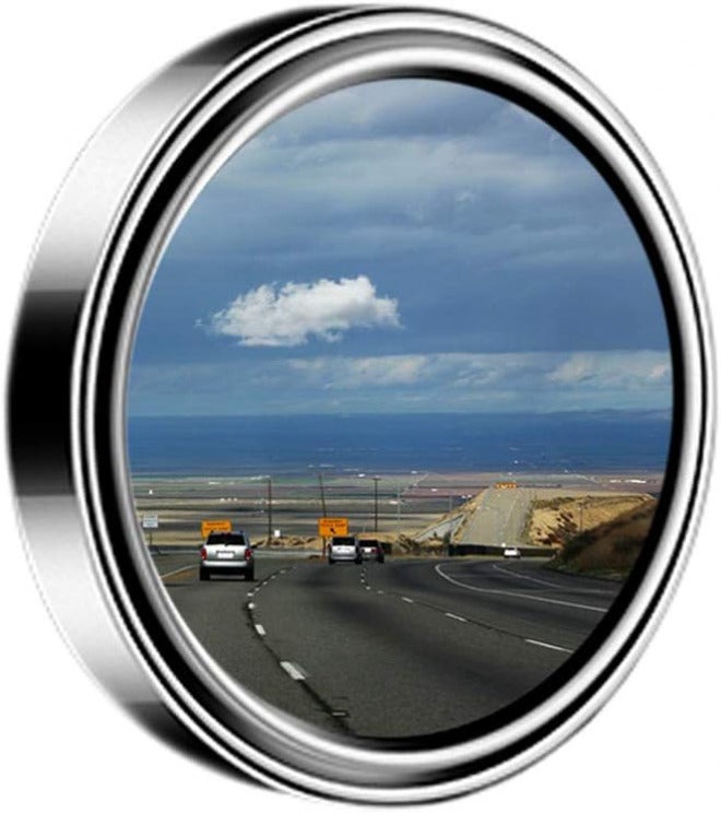 ESreake 2pc 3” Adjustable large Round Stick-on Convex Spot Mirror, big HD Glass Convex Rear View Mirror,Strong Adhesive Blind Spot Mirror for Car, Van, SUV and Trucks (3"(75mm), Silver frame) Anti slip - Image 3