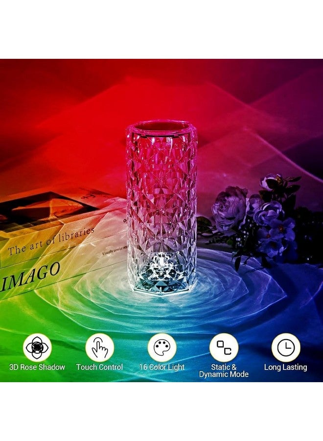 Action Pro Crystal Lamp,Touch Control Crystal Table Lamp,Crystal Rose Lamp with 16 Colors,RGB Night Light with USB & Remote Control,LED Rose Diamond Touch Lamp for Bedroom, Rechargeable Rose Ligh - Image 4
