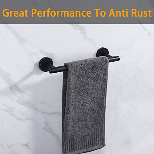 Nolimas Matte Black Bath Hand Towel Bar Single Bars Towel Rack Rod Classic Wall Mounted Stainless Steel Bathroom Towel Bar Toilet Kitchen Towel Shelf Single Layer,9inch - Image 4