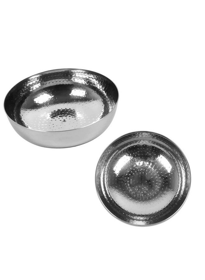 KC Sandwich Bottom Heavy Guage Stainless Steel Hammered Tasla, Without Handle Kadhai Cookware(1500 ML) - Image 3