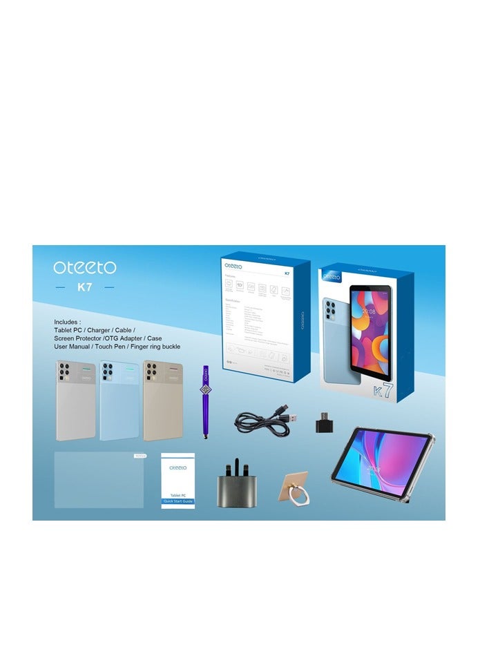 Oteeto Oteeto K7 Android Tab; 7.0 inch Screen; 8GB RAM, 256GB ROM, 3500mAh Battery - Image 4