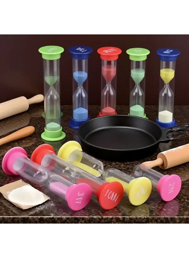 6 Piece Hourglass Timer Set 30 Seconds to 10 Minutes Colorful Task Timer - Image 5