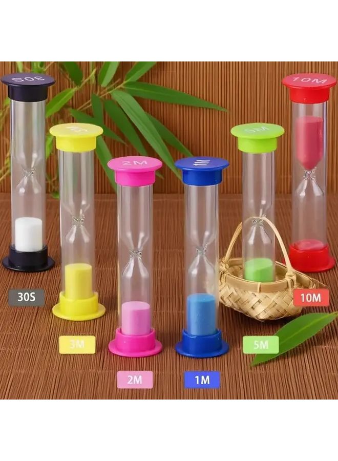 6 Piece Hourglass Timer Set 30 Seconds to 10 Minutes Colorful Task Timer - Image 4