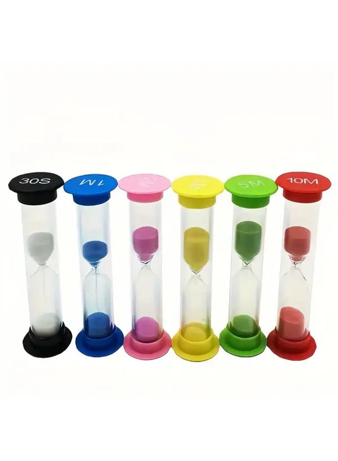 6 Piece Hourglass Timer Set 30 Seconds to 10 Minutes Colorful Task Timer - Image 2