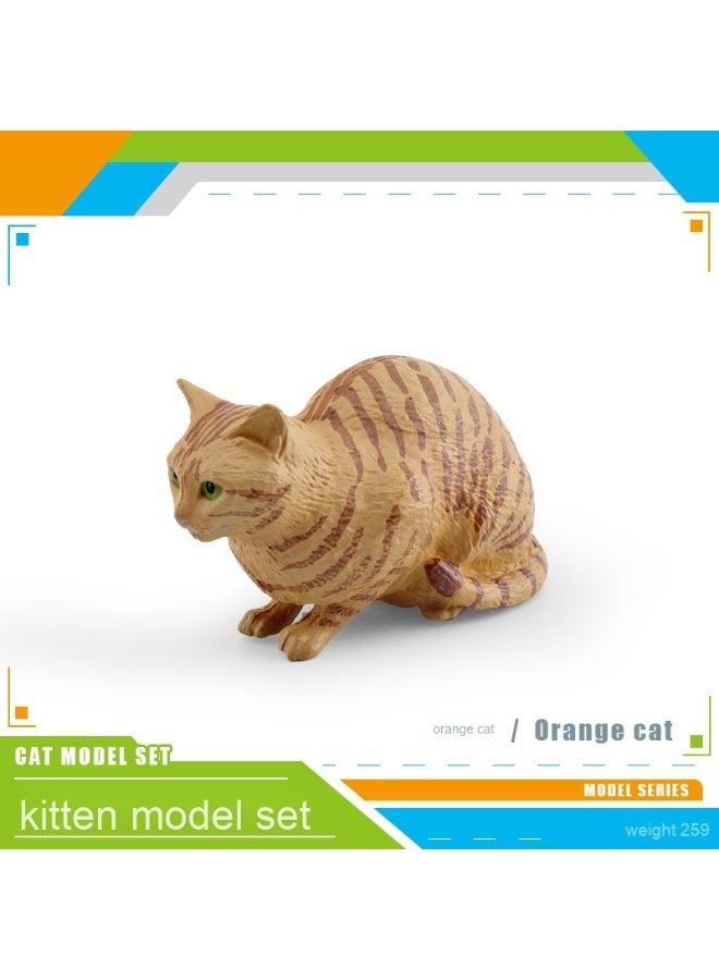 نيبمينينت نموذج قطة أليفة واقعية - تمثال قطة أمريكية قصيرة الشعر ثلاثية الألوان وقطة سوداء للزينة على الطاولة