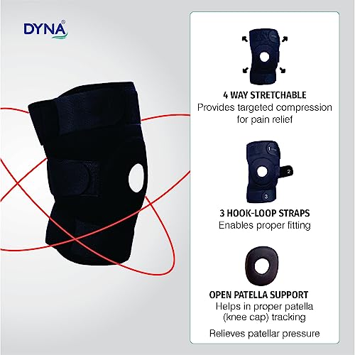 Dyna Wrap Around Knee Support-Knee Cap with Open Patella Design for Patella Tracking-Wrap Around Knee Support-Universal - Image 4