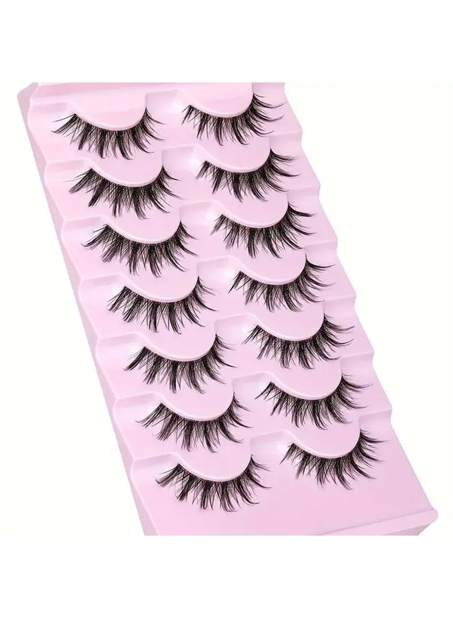 Anime Style 07A Reusable 3D False Eyelashes C Curl Individual Clusters 10 15mm Length Natural Cat Eye Look - Image 5