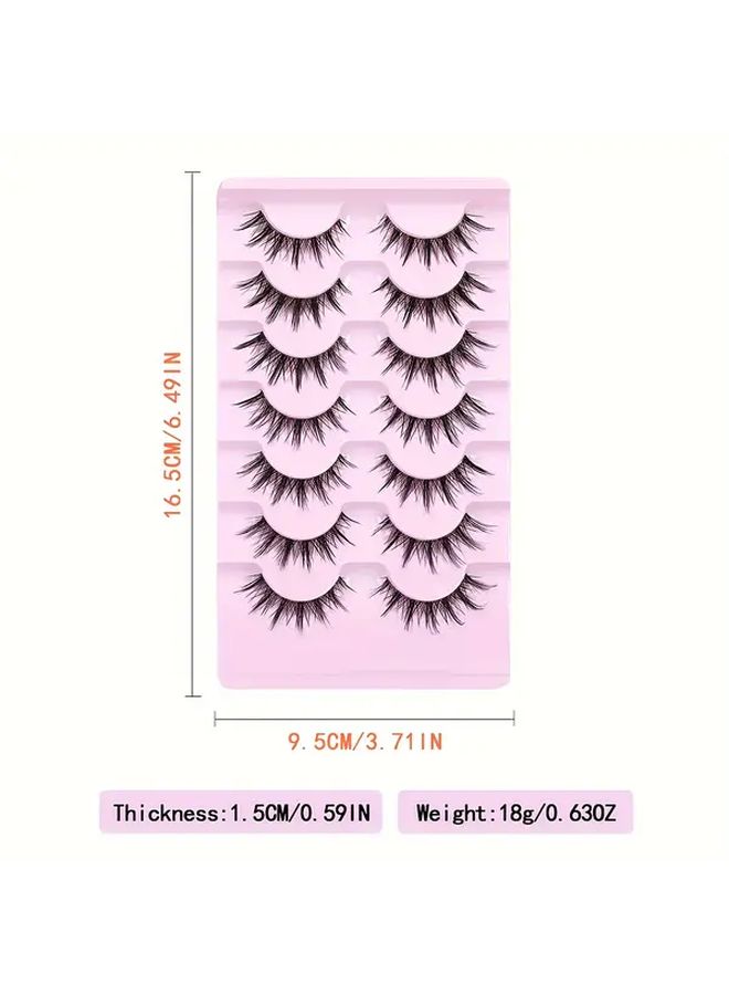 Anime Style 07A Reusable 3D False Eyelashes C Curl Individual Clusters 10 15mm Length Natural Cat Eye Look - Image 4