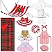 Jenaai 12 Pieces Christmas Elf Clothes Accessories Set Mini Outfit Include Elf Skirt Fluffy Vest Bathrobe Swing Sleeping Bag Scarf Apron Hats SocksSimple Style - Image 4