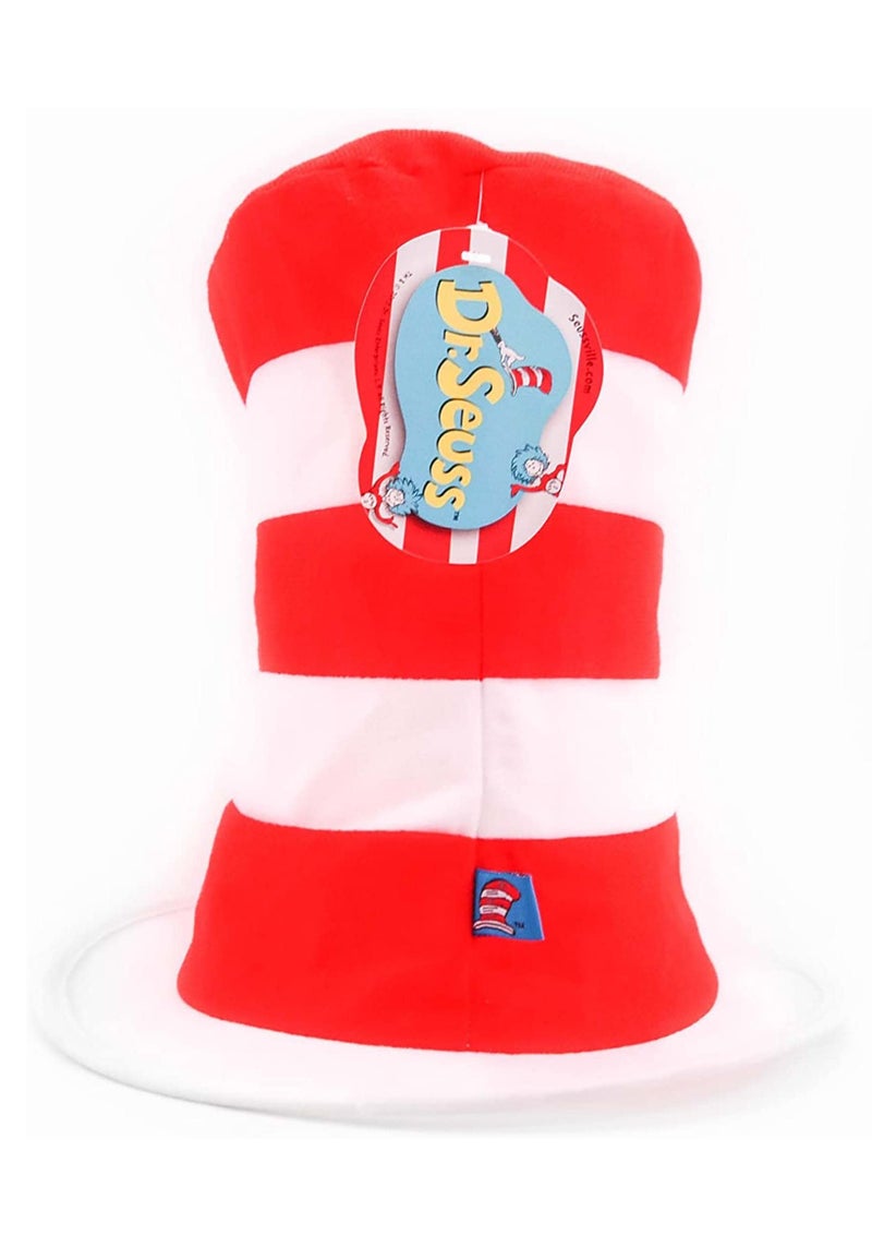 elope Dr. Seuss Cat in The Hat Striped Stovepipe Costume Hat for Kids Red - Image 5