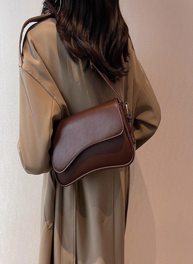 feujury Shoulder Bag for women Y2K Crossbody Vegan Leather Purse Straps Retro Clutch Hobo Hadbags with 2 Removable (A-coffee Color) - Image 3