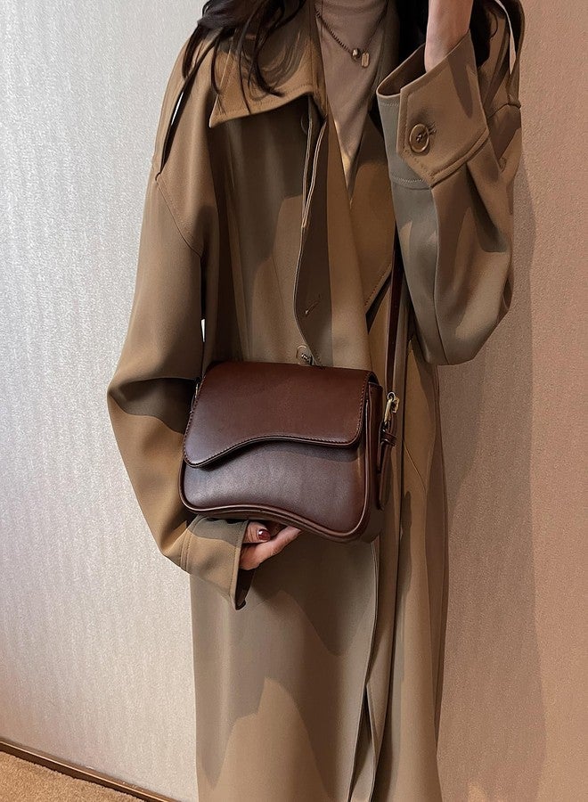 feujury Shoulder Bag for women Y2K Crossbody Vegan Leather Purse Straps Retro Clutch Hobo Hadbags with 2 Removable (A-coffee Color) - Image 2
