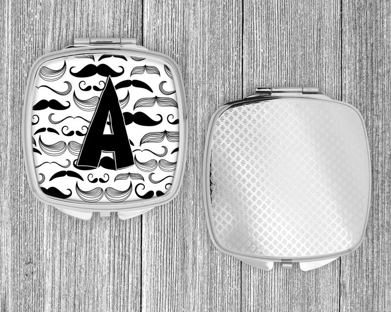 Caroline's Treasures CJ2009-ASCM Letter A Moustache Initial Compact Mirror Decorative Travel Makeup Mirror for Women Girls Gifts Pocket Makeup Mirror Folding Handheld - Image 4