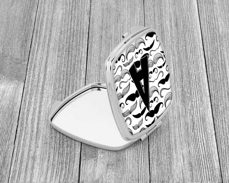 Caroline's Treasures CJ2009-ASCM Letter A Moustache Initial Compact Mirror Decorative Travel Makeup Mirror for Women Girls Gifts Pocket Makeup Mirror Folding Handheld - Image 2