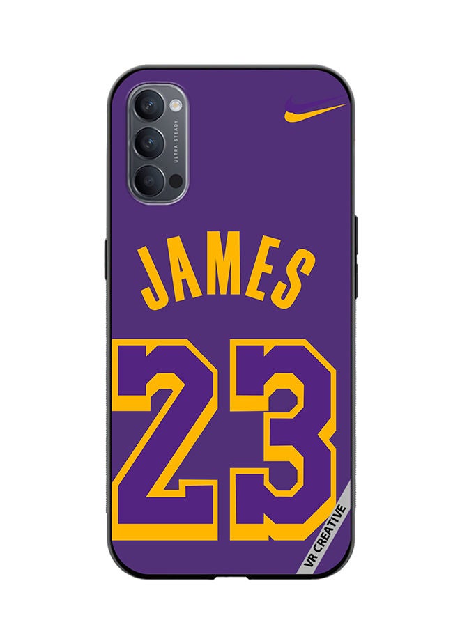 VR CREATIVE Protective Case Cover For Oppo Reno4 Pro 5G James 23 Purple Design Multicolour - Image 1