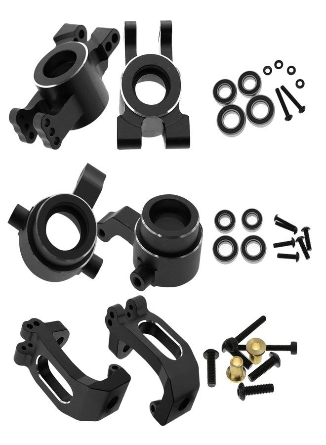 Rcarmumb Upgrades Part for 1/8 Sledge 4WD, Alloy Caster Block & Steering Blocks & Rear Stub Axle Carriers Hops up for Sledge 4WD Monster Truck #95076-4,Replace #9537,#9532,#9552,Black - Image 1