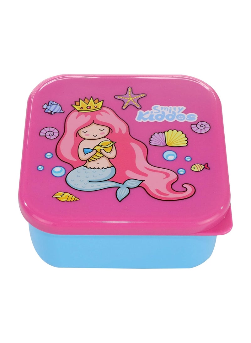 SMILY KIDDOS Smily Kiddos 4 in 1 Container-Mermaid Theme Microwave Safe Food Storage Lunch Box Freezer & Dishwasher Safe Removable Compartment Food Containers  - Image 2