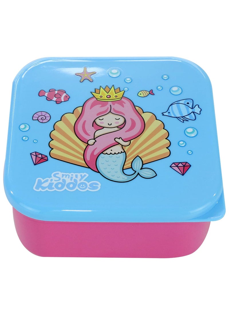SMILY KIDDOS Smily Kiddos 4 in 1 Container-Mermaid Theme Microwave Safe Food Storage Lunch Box Freezer & Dishwasher Safe Removable Compartment Food Containers  - Image 3