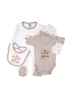 Babies Basic 5 Piece Unisex 100% Cotton Gift Set Include Bib, Romper, Mittens, Cap And Sleepsuit/Jumpsuit- Believe In Yourself  - Image 4
