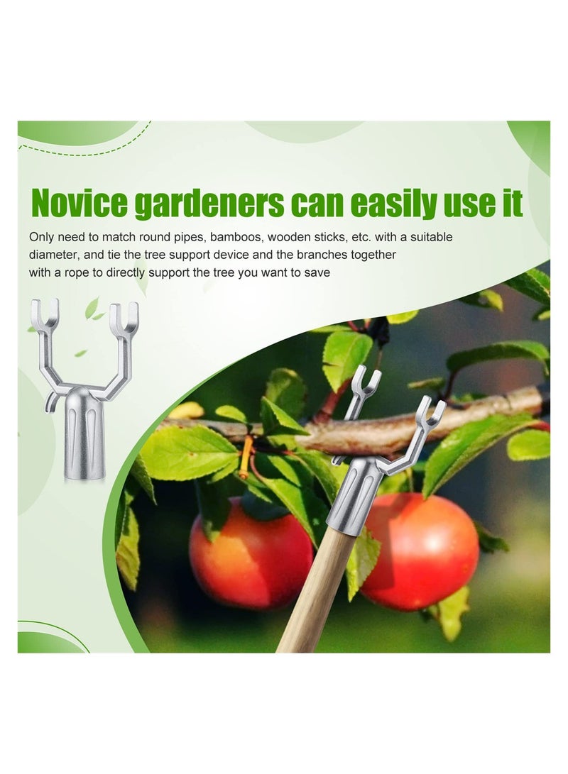 6 Pcs Metal Tree Support Kit for Vineyard Garden and Orchard Stability Prevent Breakage with Strong Silver Braces - Image 5