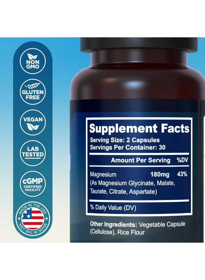 MyoActivo مكملات المغنيسيوم مايو أكتيفو - مغنيسيوم مخلب 5 - مغنيسيوم جليسينات، ماليات، سترات، تارات، وأسبارتات - عبوتين - Image 2