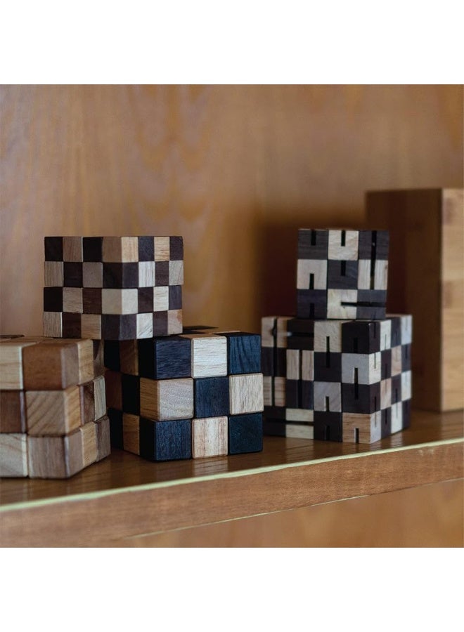 BSIRI Snake Puzzle Cube Classic Games (M Size) - 3D Mind Puzzles for Adults in Hand with Wooden Cube Designs of Magic Game for Educational Brain Games for Kids to Challenges Brain Teasers Puzzles Kids - Image 5