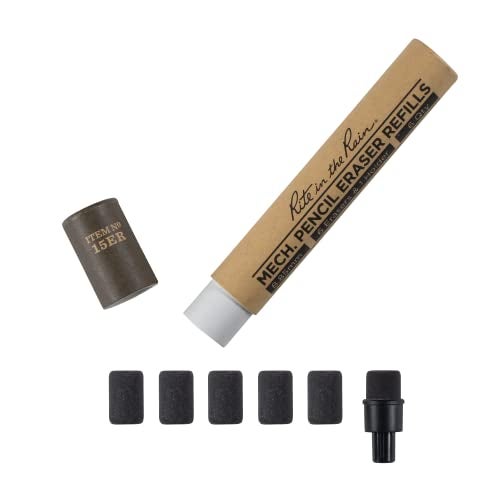 Rite in the Rain Weatherproof Eraser Refill Pack, 6 pack, fits 15 series Rite in the Rain Pencils (No. 15ER) - Image 1