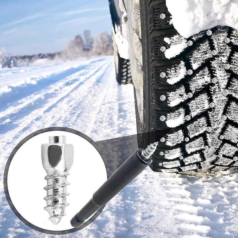 Tire Spikes 100 Pcs 0.47-Inch Carbide Alloy - Reusable Easy Install Universal Tire Studs for Winter Driving, Cycling, Off-Road Adventures - Image 3