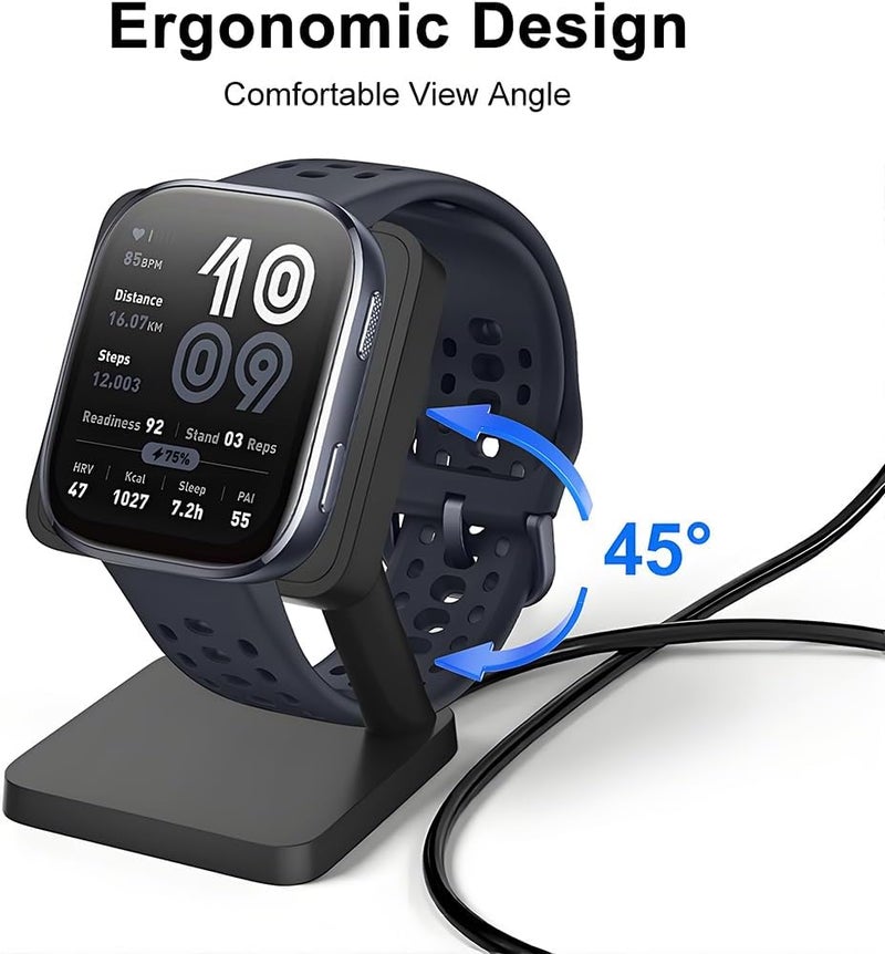 ELEPHANTBOAT ZORBES® Compatible with with Amazfit Active 2/Bip 6, USB Charging Dock Smart Watch Desk Magnetic Charger Dock with Self-adhesive Backing, 3.3ft Long Cable - Image 5