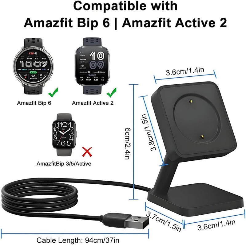 ELEPHANTBOAT ZORBES® Compatible with with Amazfit Active 2/Bip 6, USB Charging Dock Smart Watch Desk Magnetic Charger Dock with Self-adhesive Backing, 3.3ft Long Cable - Image 3