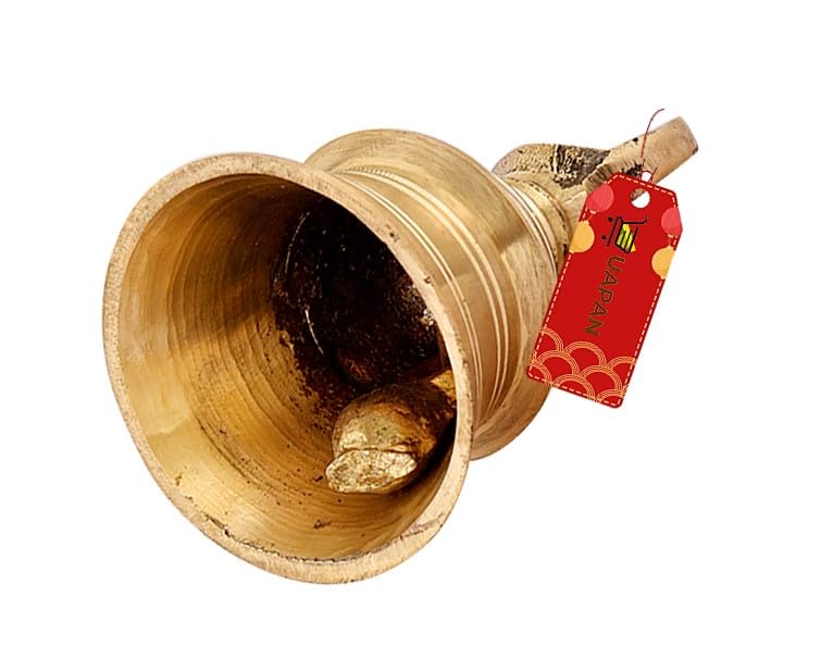 UAPAN Brass Hanging Bell for Festival Home Decoration with J hock 3 Inch Pack of 2 - Image 3