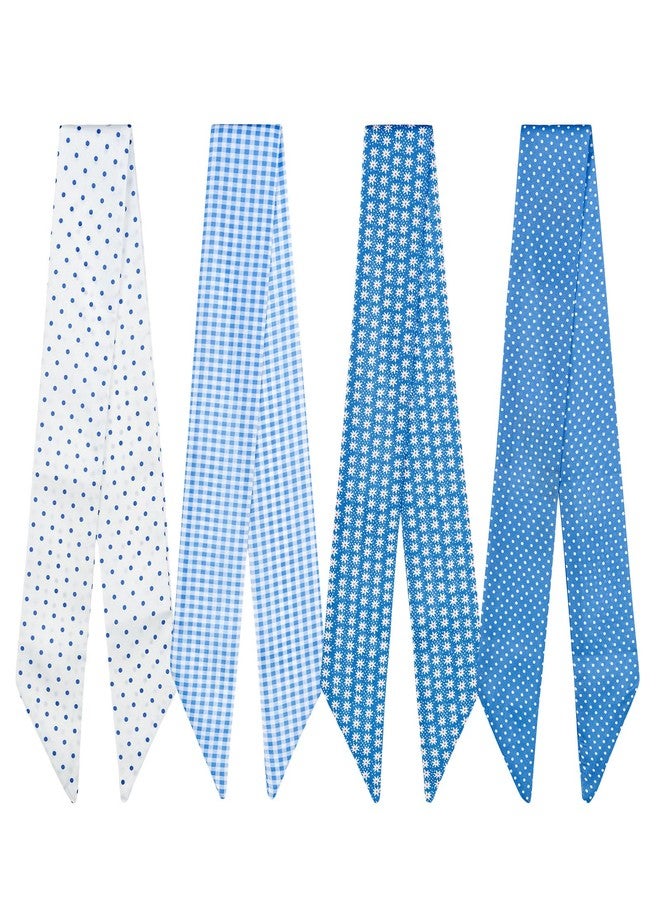QIUTIMIY 4 Pack Purse Scarf Handbags Skinny Twill Hair Scarves Narrow Neck Scarf Band Women Fashion Accessories Bag Charms - Image 1