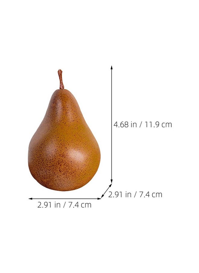 Luxshiny Luxshiny Artificial Brown Pears, 4pcs Fake Lifelike Foams Pears Simulation Fruits Fake Pears Realistic Pears Model for Home Kitchen Party Photo Props Decor  - Image 2
