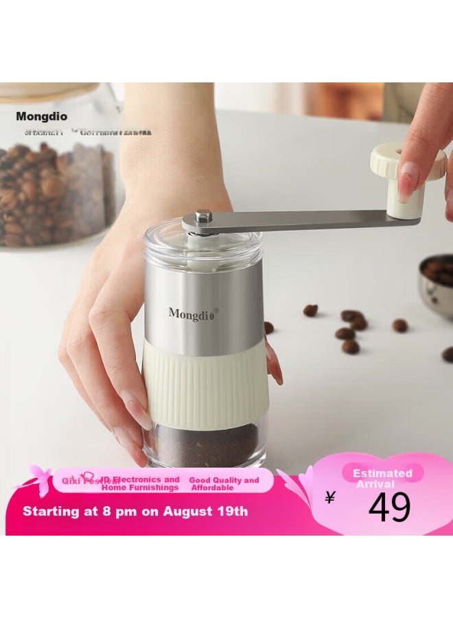 Mongdio Manual Coffee Grinder Portable Mini Coffee Bean Grinder Hand Crank Coffee Mill - Image 1
