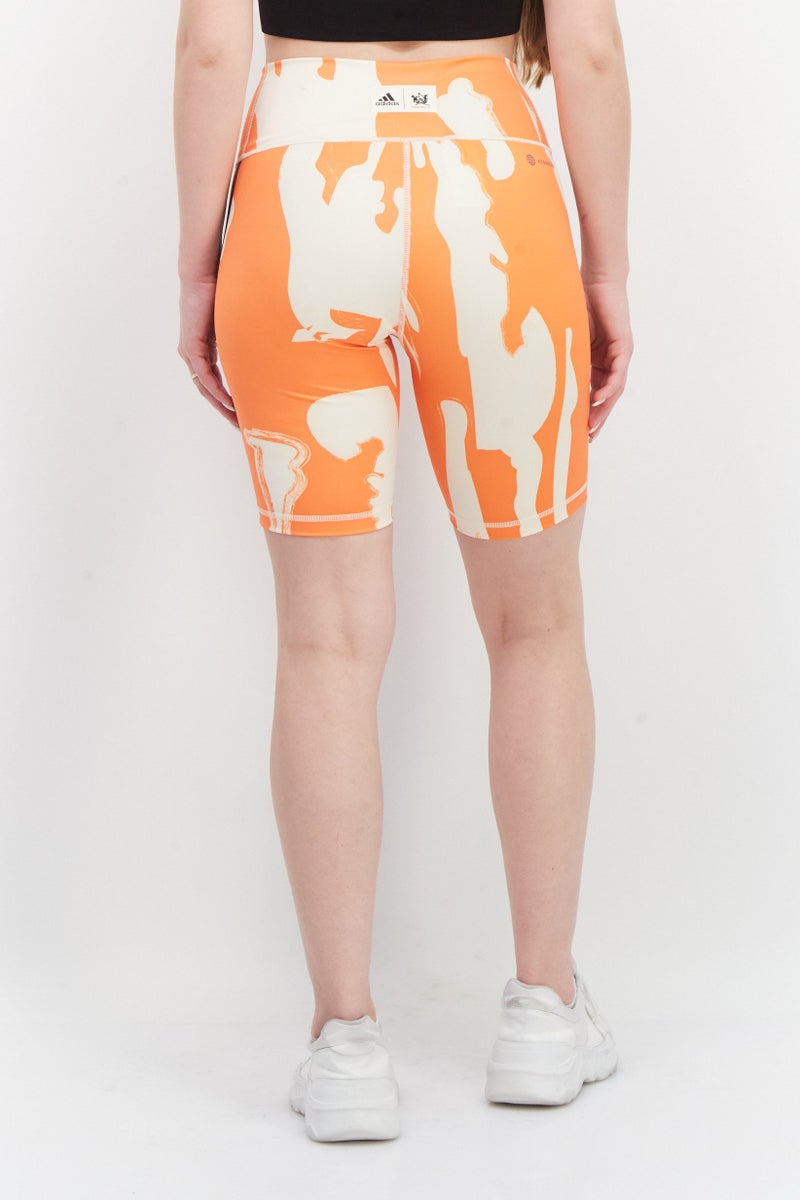 Adidas Women Sportswear Fit Training Short Tights, Orange - Image 2