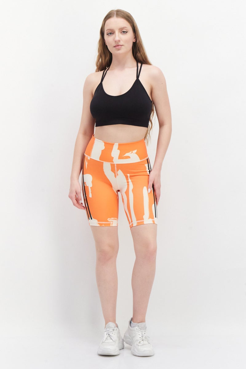 Adidas Women Sportswear Fit Training Short Tights, Orange - Image 3