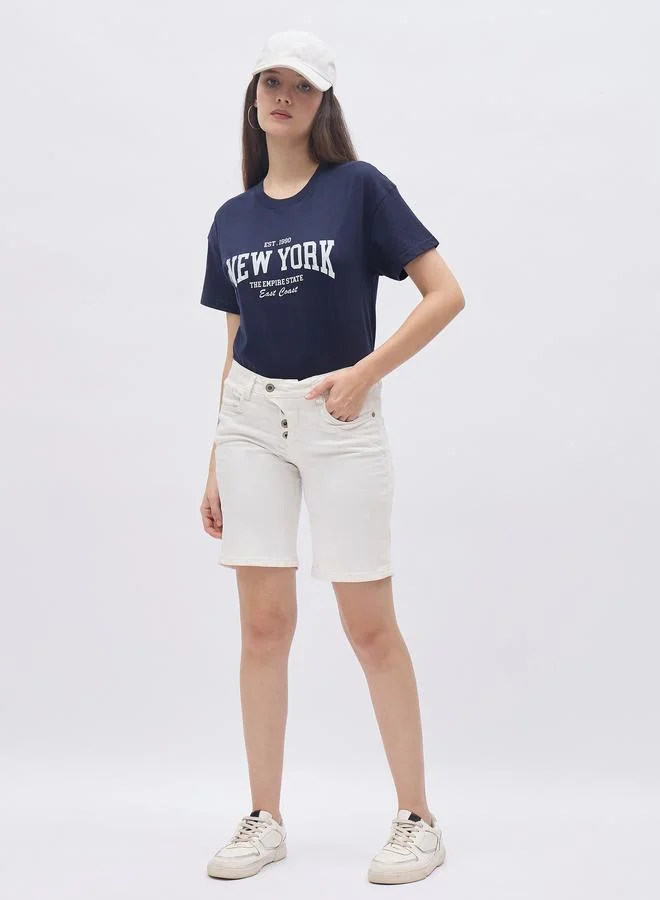 Styli Styli New York Print Round Neck T-Shirt