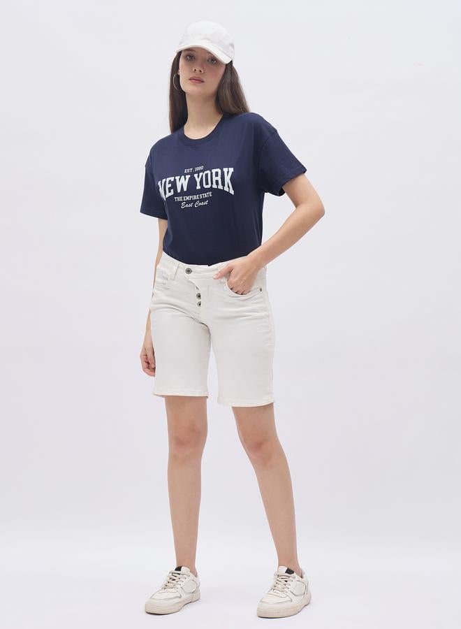 Styli New York Print Round Neck T-Shirt - Image 1