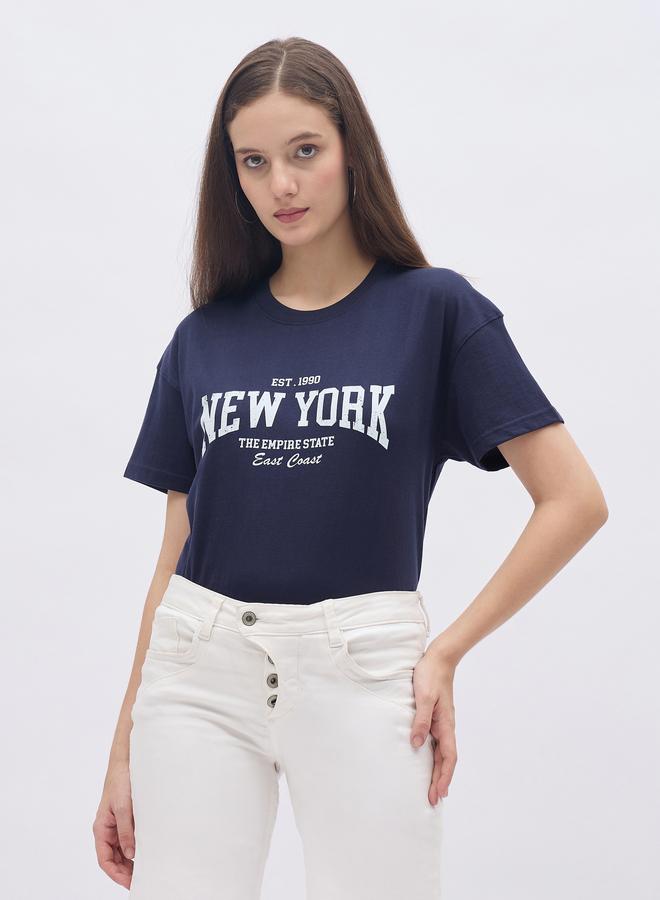 Styli New York Print Round Neck T-Shirt - Image 2