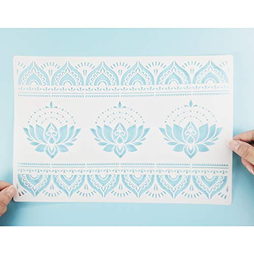 CODOHI Flower Border Mandala Stencils, 8 Pcs for Painting on Wood Canvas Paper, DIY Craft Stencils - 8.3"x11.8" - Image 3