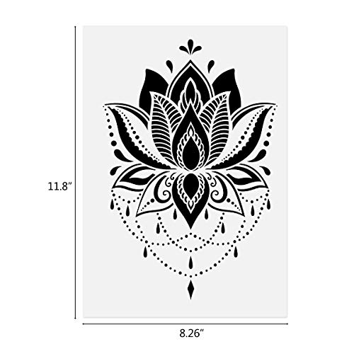 CODOHI Flower Border Mandala Stencils, 8 Pcs for Painting on Wood Canvas Paper, DIY Craft Stencils - 8.3"x11.8" - Image 2
