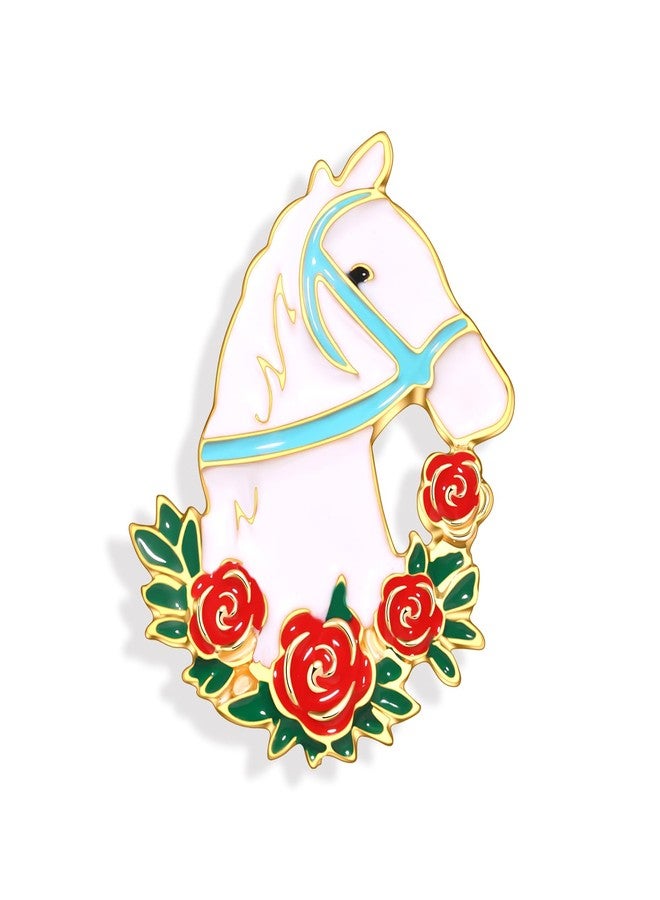 PHALIN Derby Brooches for Women Horseshoe Brooches Derby Race Horse Riding Suit Brooch Pins Derby Outfits Accessories Derby Fan Gifts (Horse 2) - Image 1